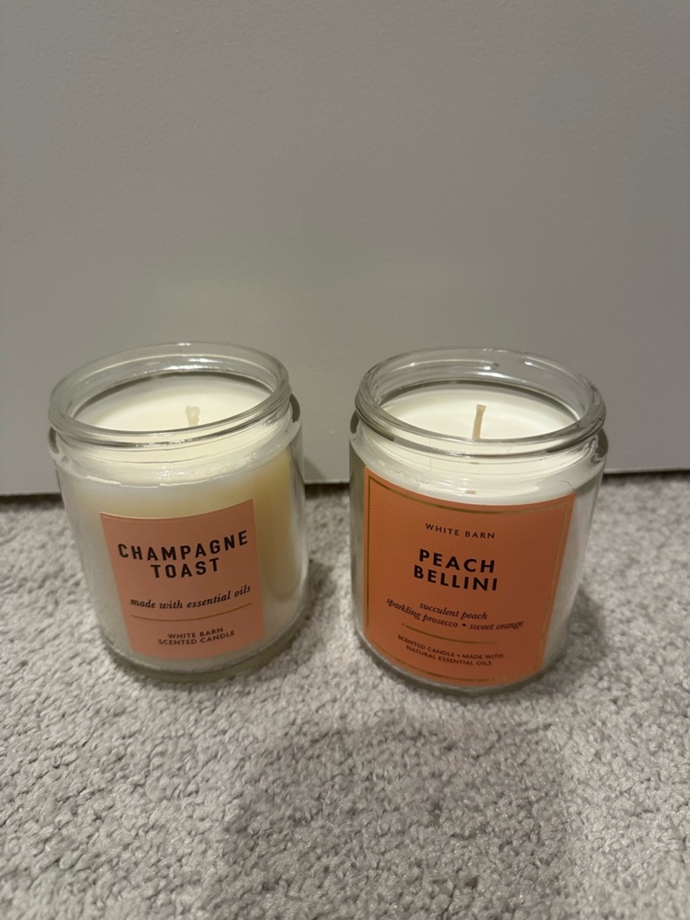 White Barn Peach Bellini & Champagne Toast Jar Candle Duo
